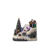 LED winter tafereel skipiste 21,5x17cm