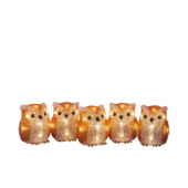 LED acryl set van 5 uilen warm wit