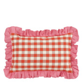 Kussen ruit rood - l55xb35xh10cm