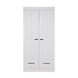 WOOOD 2-deurs kast Lock wit 195x94x56 cm