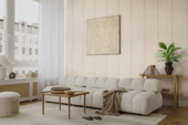 Kleurstaal viltpaneel met golf beige 20x30 cm