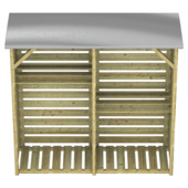 Haardhoutberging Twin groen geïmpregneerd 176 x 190 x 60 cm