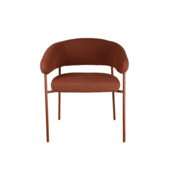 KARWEI eetkamerstoel Coco terracotta Bouclé stof met armleuning