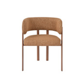 KARWEI eetkamerstoel Mae oker Bouclé stof met armleuning