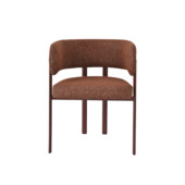 KARWEI eetkamerstoel Mae terracotta Bouclé stof met armleuning