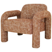 KARWEI fauteuil Lea terracotta stof met armleuning