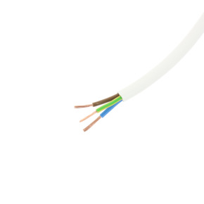 HANDSON Stroomkabel rond wit 3x1,5mm²  5 meter