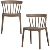 WOOOD tuinstoel Bliss met spijlen bruin melange kunststof