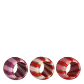 Servetring gestreept lichtroze paars en rood divers Ø 4 cm per stuk