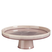 Taartschaal op voet paars - h11xd28cm