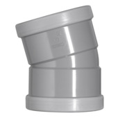 Martens bocht 15° PVC grijs 2x manchet 110x110 mm