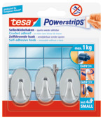 Tesa Powerstrips haak ovaal chroom 3 stuks