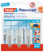 Tesa Powerstrips haak mat chroom 3 stuks