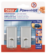 Tesa Powerstrips haak groot chroom 2 stuks