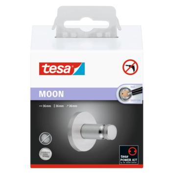 Tesa Moon handdoekhaak RVS kopen? Handdoekhaken & handdoekhouders | Karwei