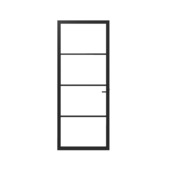 Lundia binnendeur Lumen En 1C03 blank glas zwart gegrondverfd opdek links 93 x 231,5 cm inclusief deurbeslag