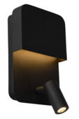 Lucide wandlamp Boxer 5W zwart met USB oplaadpunt