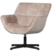 WOOOD fauteuil Wibo taupe chenille stof draaibaar