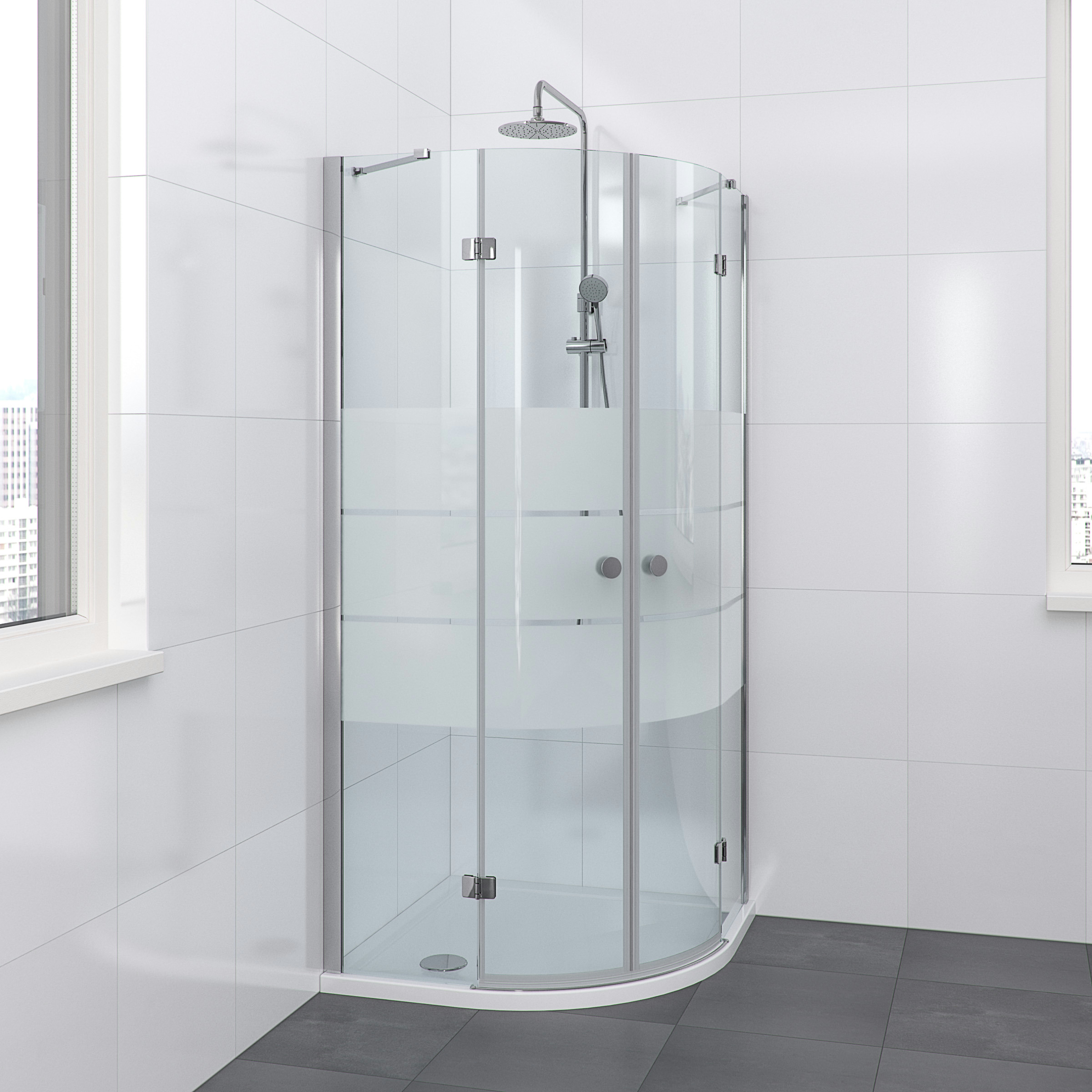 Bruynzeel Vitro Douchecabine Kwartrond 90X195Cm Chroom bruynzeel kopen in de aanbieding