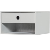 WOOOD hangend nachtkastje Nancy mist grijs hout 20 x 34 x 30 cm