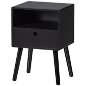 WOOOD nachtkastje Ozzy zwart hout 53 x 36 x 30 cm