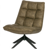 WOOOD fauteuil Jouke groen leerlook polyester draaibaar