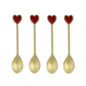  Lepel hart goud 4 stuks - l13xb2,5cm
