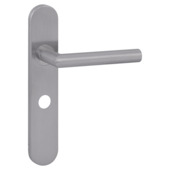 Karwei deurkruk set Roberto ovaal schild vrij-bezet sluiting 63/8 mm RVS