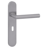 Karwei deurkruk set Roberto ovaal schild sleutelgat 56 mm RVS