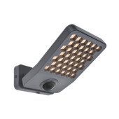 LUTEC wandlamp Atlantis donkergrijs 14W warm wit licht met bewegingssensor