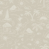 Vliesbehang Sunset island taupe (dessin 139737)