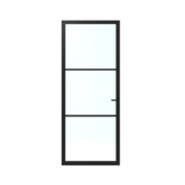 Lundia binnendeur Lumen En 1C02 blank glas zwart gegrondverfd opdek links 93 x 231,5 cm inclusief deurbeslag Tord