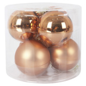 Christmas Goods kerstballenmix glas 6 stuks espresso