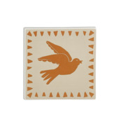 Muurdecoratie vogel geel - l12xb12xh1,5cm