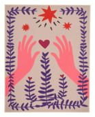 muurdecoratie hand roze FSC Mix - l40xb50xh3cm