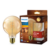 Philips LED globe E27 60 watt 2200K Amber dimbaar