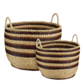 Opbergmand bruin set van 2 - h47xd49cm