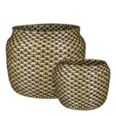 Gracy mand rond zwart - h27xd30cm