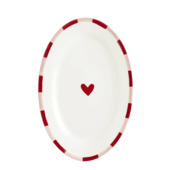  Bord ovaal rood - l41,5xb27,5xh3cm