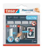 tesa Powerstrips zelfklevende strip Click Combo 4x2 stuks draagkracht 7.2KG