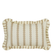 Kussen streep hart off white ruffled 55 x 35 cm