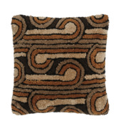 Kussen graphic bruin oranje 45 x 45 cm