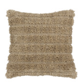 Kussen pluche streep beige 45 x 45 cm