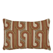 Kussen graphic beige rood 55 x 35 cm