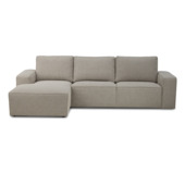 KARWEI loungebank Mack grijs gerecycled stof met links verlenging