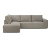 KARWEI hoekbank Mack grijs gerecycled stof met links verlenging