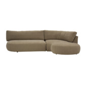 KARWEI hoekbank Ace taupe stof met verlenging rechts
