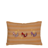 Kussen graphic hakken bruin oranje 35 x 25 cm