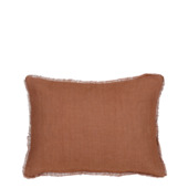 Kussen ruffled licht bruin 35 x 25 cm