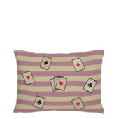 Kussen streep kaartenspel lila 35 x 25 cm
